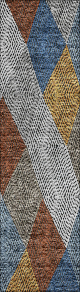 Piper Looms Chantille Geometric ACN962 Gray Machine Washable Area Rug Runner Main Image