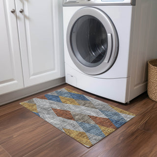 Piper Looms Chantille Geometric ACN962 Gray Machine Washable Area Rug Scatter Lifestyle Image Feature