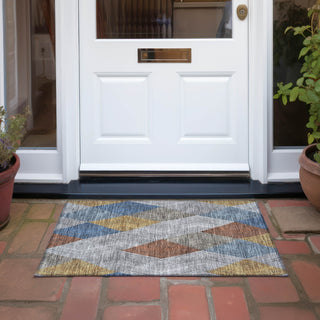 Piper Looms Chantille Geometric ACN962 Gray Machine Washable Area Rug Scatter Outdoor Lifestyle Image Feature