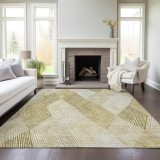Piper Looms Chantille Geometric ACN962 Ivory Machine Washable Area Rug Lifestyle Image Feature