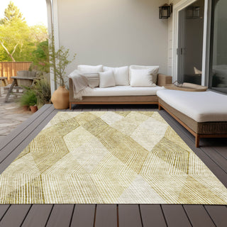 Piper Looms Chantille Geometric ACN962 Ivory Machine Washable Area Rug Outdoor Lifestyle Image Feature