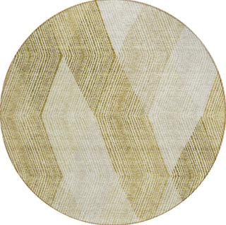 Piper Looms Chantille Geometric ACN962 Ivory Machine Washable Area Rug Round Main Image