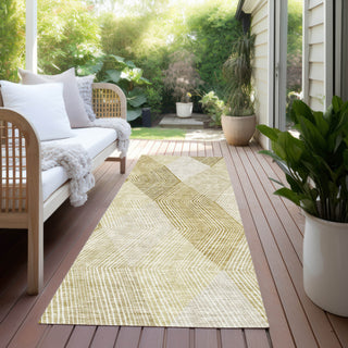 Piper Looms Chantille Geometric ACN962 Ivory Machine Washable Area Rug Runner Outdoor Lifestyle Image Feature