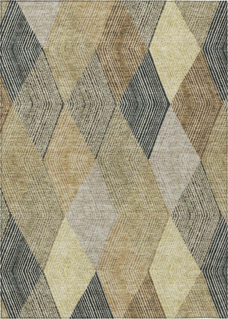 Piper Looms Chantille Geometric ACN962 Mocha Machine Washable Area Rug main image