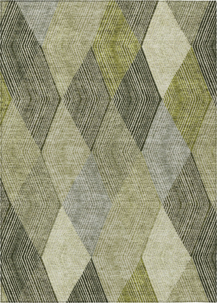 Piper Looms Chantille Geometric ACN962 Olive Machine Washable Area Rug main image