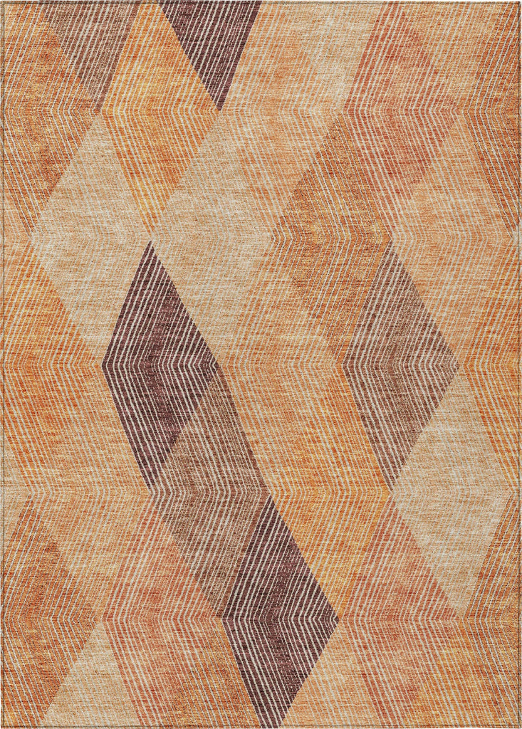 Piper Looms Chantille Geometric ACN962 Orange Machine Washable Area Rug main image