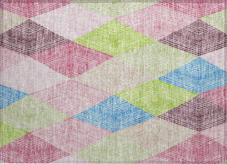 Piper Looms Chantille Geometric ACN962 Pink Machine Washable Area Rug Scatter Main Image
