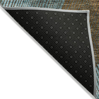 Piper Looms Chantille Geometric ACN962 Teal Machine Washable Area Rug Backing Image