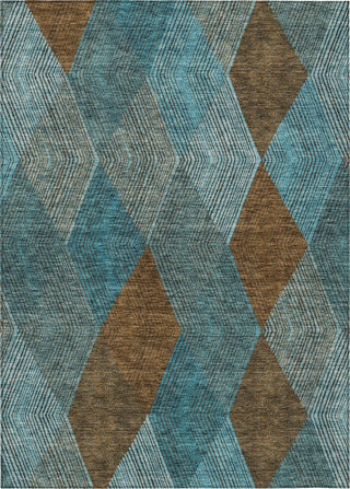 Piper Looms Chantille Geometric ACN962 Teal Machine Washable Area Rug main image