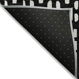 Piper Looms Chantille Geometric ACN963 Black Machine Washable Area Rug Backing Image