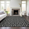 Piper Looms Chantille Geometric ACN963 Black Machine Washable Area Rug Lifestyle Image Feature