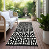 Piper Looms Chantille Geometric ACN963 Black Machine Washable Area Rug Runner Outdoor Lifestyle Image Feature