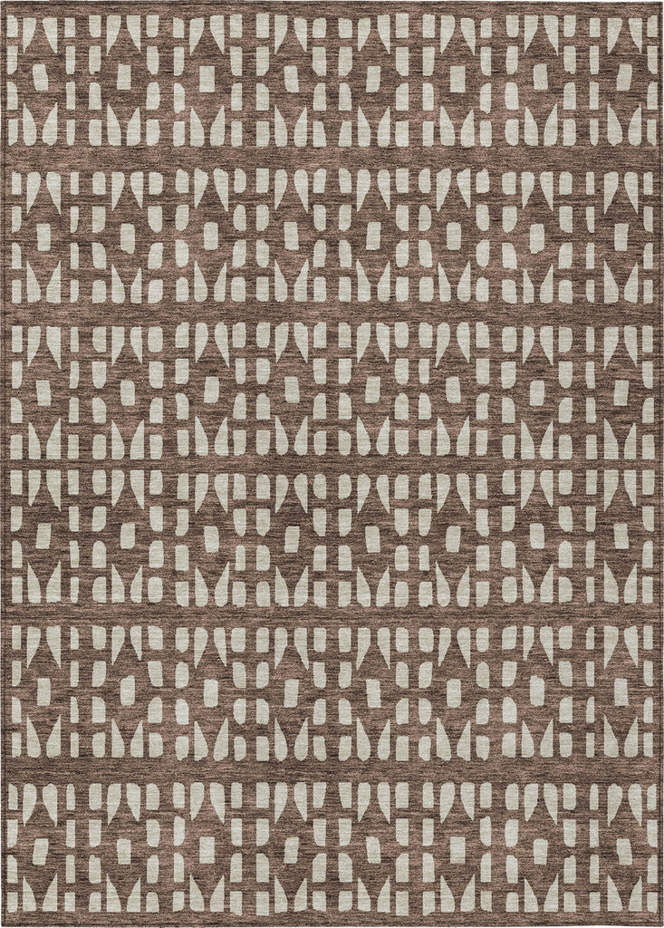 Piper Looms Chantille Geometric ACN963 Brown Machine Washable Area Rug main image
