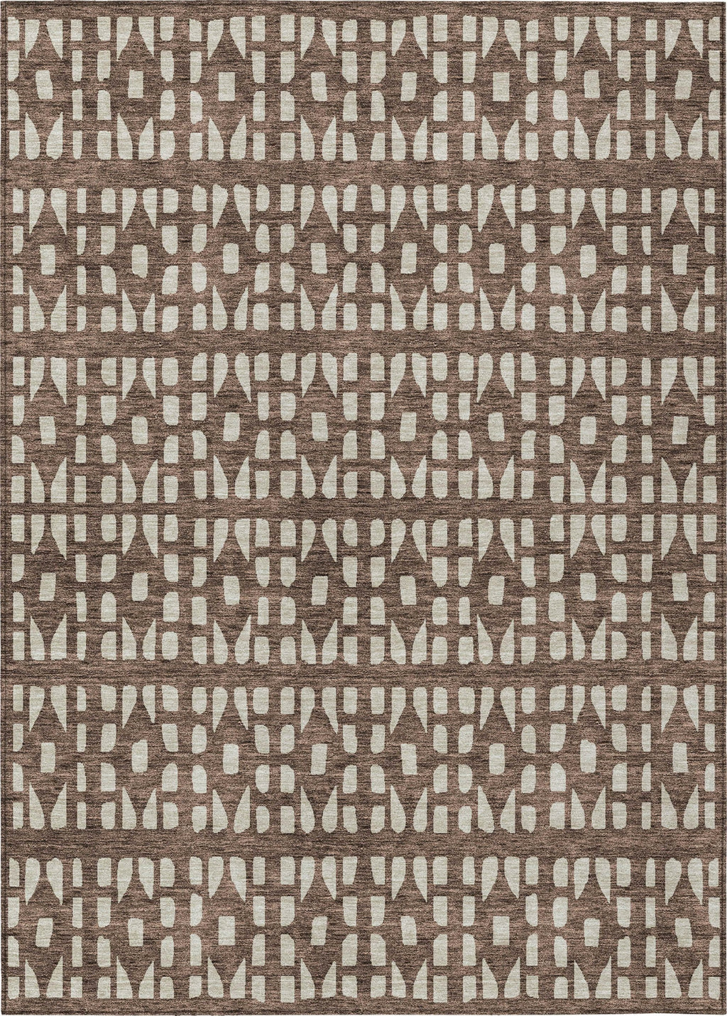 Piper Looms Chantille Geometric ACN963 Brown Machine Washable Area Rug ...