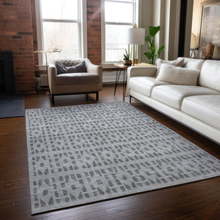 Piper Looms Chantille Geometric ACN963 Gray Machine Washable Area Rug Lifestyle Image Feature