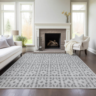Piper Looms Chantille Geometric ACN963 Gray Machine Washable Area Rug Lifestyle Image Feature