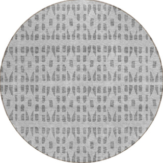 Piper Looms Chantille Geometric ACN963 Gray Machine Washable Area Rug Round Main Image