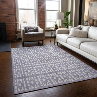 Piper Looms Chantille Geometric ACN963 Lavender Machine Washable Area Rug Lifestyle Image Feature