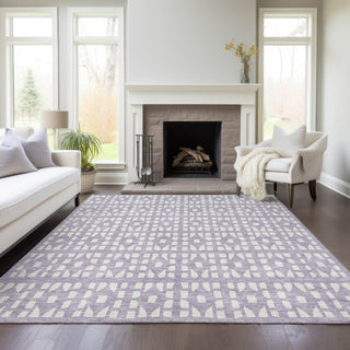Piper Looms Chantille Geometric ACN963 Lavender Machine Washable Area Rug Lifestyle Image Feature