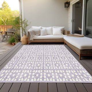 Piper Looms Chantille Geometric ACN963 Lavender Machine Washable Area Rug Outdoor Lifestyle Image Feature