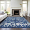 Piper Looms Chantille Geometric ACN963 Navy Machine Washable Area Rug Lifestyle Image Feature