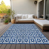 Piper Looms Chantille Geometric ACN963 Navy Machine Washable Area Rug Outdoor Lifestyle Image Feature