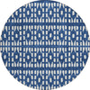 Piper Looms Chantille Geometric ACN963 Navy Machine Washable Area Rug Round Main Image