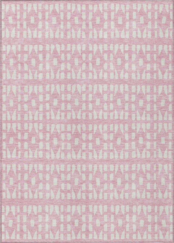 Piper Looms Chantille Geometric ACN963 Pink Machine Washable Area Rug main image