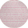 Piper Looms Chantille Geometric ACN963 Pink Machine Washable Area Rug Round Main Image