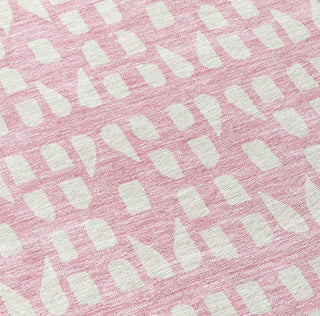 Piper Looms Chantille Geometric ACN963 Pink Machine Washable Area Rug Swatch Image