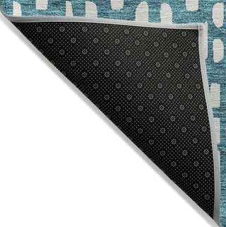 Piper Looms Chantille Geometric ACN963 Teal Machine Washable Area Rug Backing Image