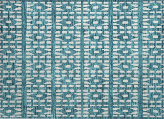 Piper Looms Chantille Geometric ACN963 Teal Machine Washable Area Rug Scatter Main Image