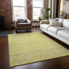 Piper Looms Chantille Geometric ACN963 Yellow Machine Washable Area Rug Lifestyle Image Feature