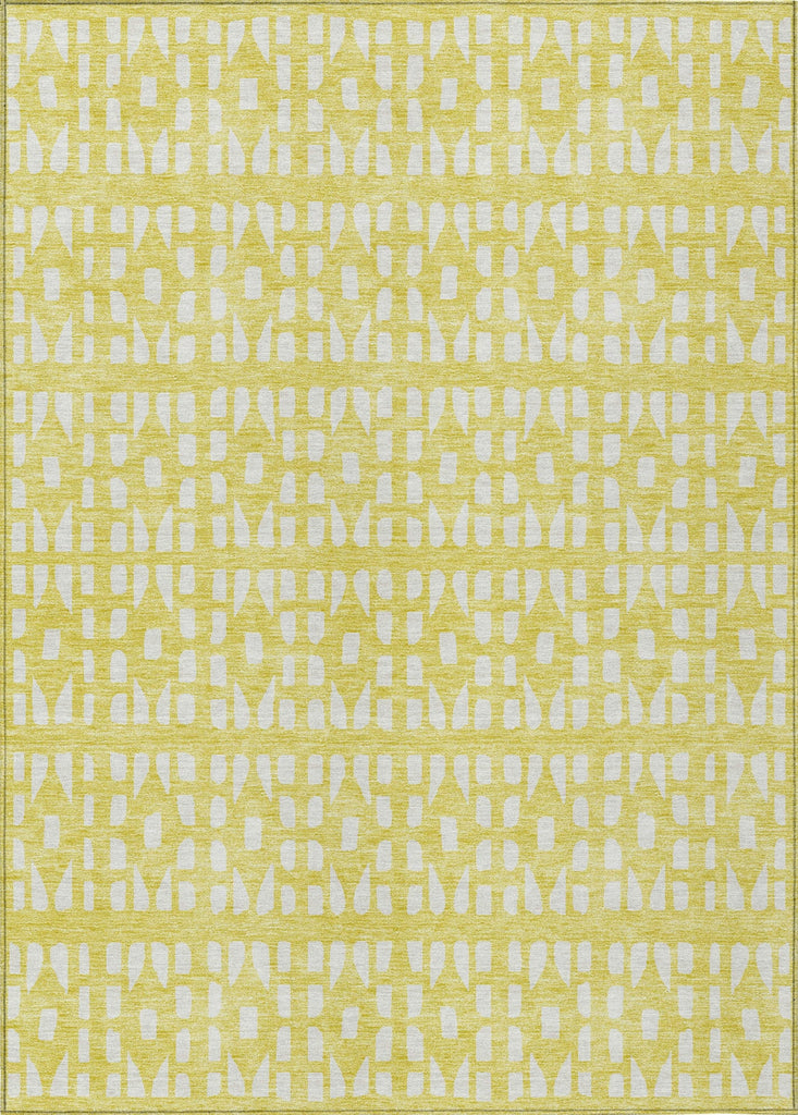 Piper Looms Chantille Geometric ACN963 Yellow Machine Washable Area Rug main image