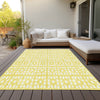Piper Looms Chantille Geometric ACN963 Yellow Machine Washable Area Rug Outdoor Lifestyle Image Feature