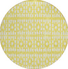 Piper Looms Chantille Geometric ACN963 Yellow Machine Washable Area Rug Round Main Image