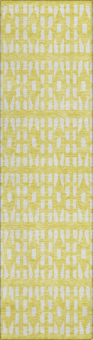 Piper Looms Chantille Geometric ACN963 Yellow Machine Washable Area Rug Runner Main Image