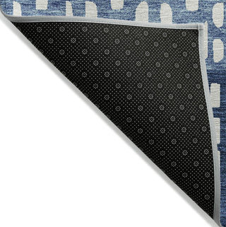 Piper Looms Chantille Geometric ACN964 Blue Machine Washable Area Rug Backing Image