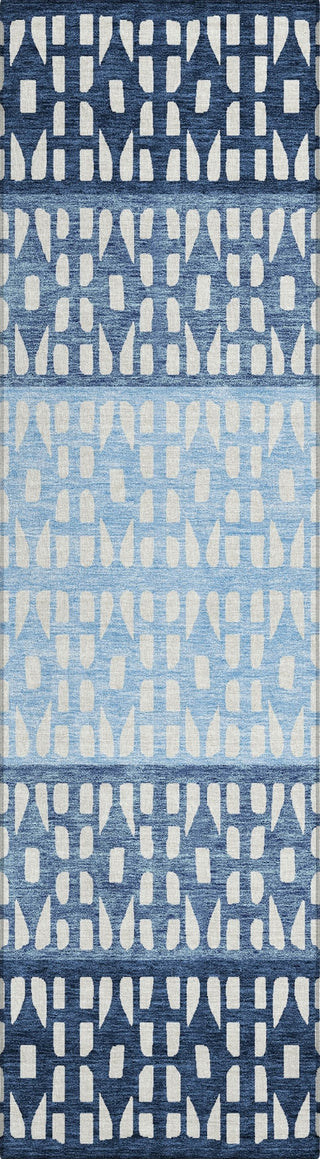 Piper Looms Chantille Geometric ACN964 Blue Machine Washable Area Rug Runner Main Image