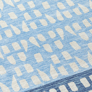 Piper Looms Chantille Geometric ACN964 Blue Machine Washable Area Rug Swatch Image