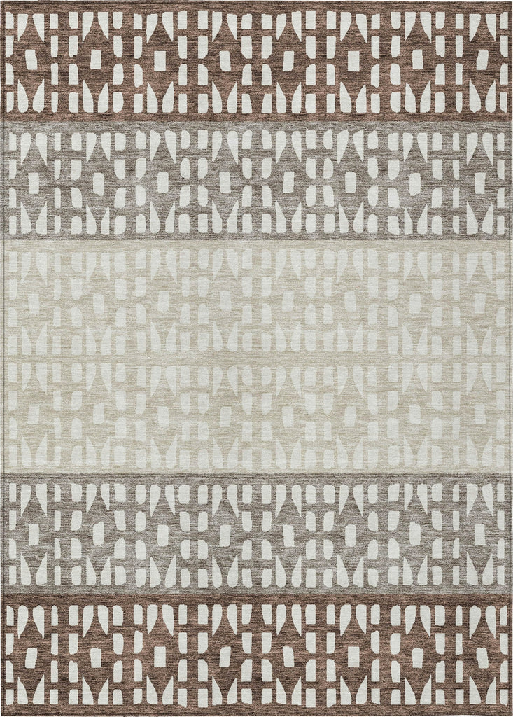 Piper Looms Chantille Geometric ACN964 Chocolate Machine Washable Area Rug main image