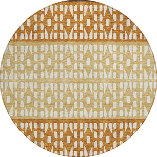 Piper Looms Chantille Geometric ACN964 Coffee Machine Washable Area Rug Round Main Image
