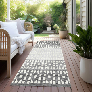 Piper Looms Chantille Geometric ACN964 Gray Machine Washable Area Rug Runner Outdoor Lifestyle Image Feature