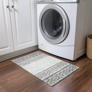 Piper Looms Chantille Geometric ACN964 Gray Machine Washable Area Rug Scatter Lifestyle Image Feature