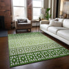 Piper Looms Chantille Geometric ACN964 Green Machine Washable Area Rug Lifestyle Image Feature