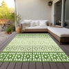 Piper Looms Chantille Geometric ACN964 Green Machine Washable Area Rug Outdoor Lifestyle Image Feature