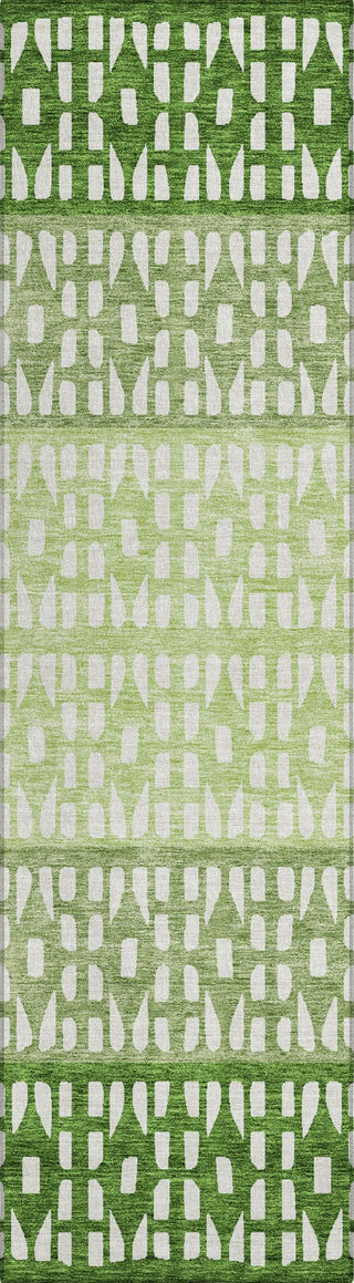 Piper Looms Chantille Geometric ACN964 Green Machine Washable Area Rug Runner Main Image