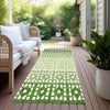 Piper Looms Chantille Geometric ACN964 Green Machine Washable Area Rug Runner Outdoor Lifestyle Image Feature