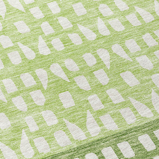 Piper Looms Chantille Geometric ACN964 Green Machine Washable Area Rug Swatch Image