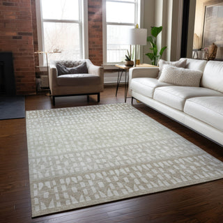 Piper Looms Chantille Geometric ACN964 Ivory Machine Washable Area Rug Lifestyle Image Feature